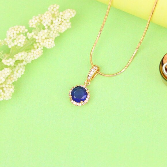 "Deep Purple Crystal Pendant with Sparkling Accents in Rose Gold, XPPT1459 - Picture 4 of 13